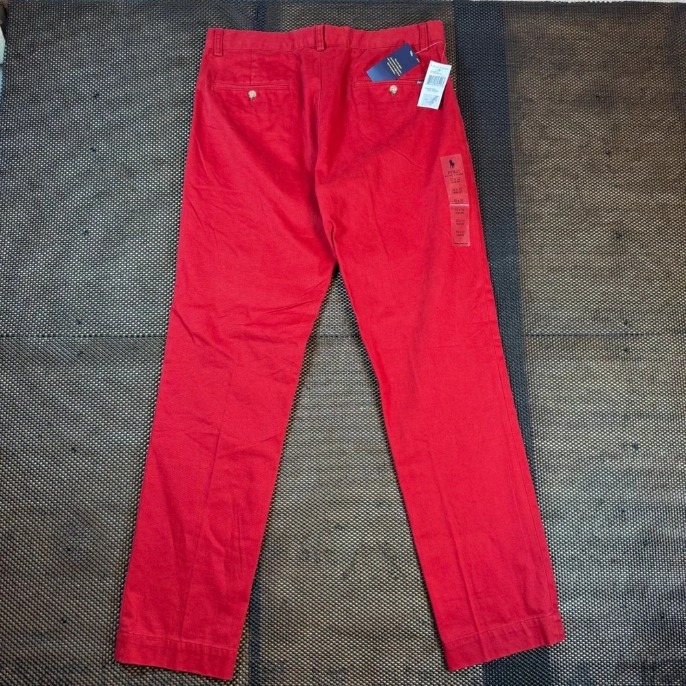 Polo Ralph Lauren Slim Fit Chino Pants Mens 32x32 Red Cotton Twill NWT